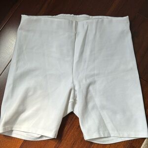 White biker shorts
